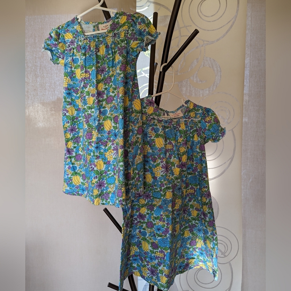 NWOT Hanna Andersson cotton floral dresses (sizes 5 & 6-7)